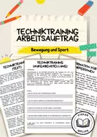 Vorschau - Arbeitsblätter - Techniktraining - Sporttheorie - Deckblatt