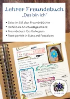 Vorschau - Arbeitsblätter - Freundebuch fürs Kollegium - Deckblatt