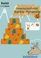 Vorschau - Mal- und Bastelvorlagen - Gemeinschaftsbild Kürbis Kunst Kl.1-4 Herbst Digital - Deckblatt