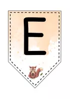 Vorschau - Mal- und Bastelvorlagen - Wimpelkette für die Eichhörnchenklasse - Eichhörnchen Wimpel - Seite 1