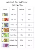 Vorschau - Arbeitsblätter - Euro-Banknoten und -Münzen kennenlernen - Seite 2