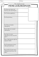 Vorschau - Arbeitsblätter - FREEBIE Meine Lieblingsmusik - Steckbrief - Seite 1