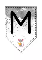 Vorschau - Mal- und Bastelvorlagen - Wimpelkette für die Mausklasse - Maus Wimpel - Seite 1