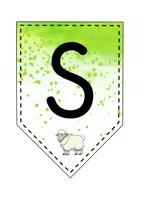Vorschau - Mal- und Bastelvorlagen - Wimpelkette für die Schafklasse - Schaf Wimpel - Seite 1