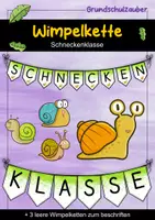 Vorschau - Mal- und Bastelvorlagen - Wimpelkette für die Schneckenklasse - Schnecke Wimpel - Deckblatt