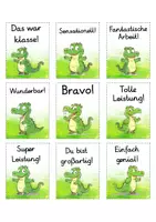 Vorschau - Bildkarten - Lobkärtchen für die Krokodilklasse - Lobkarten Krokodil - Seite 1