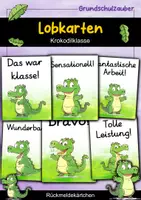 Vorschau - Bildkarten - Lobkärtchen für die Krokodilklasse - Lobkarten Krokodil - Deckblatt