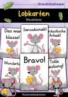 Vorschau - Bildkarten - Lobkärtchen für die Mausklasse - Lobkarten Maus - Deckblatt