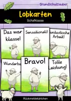 Vorschau - Bildkarten - Lobkärtchen für die Schafklasse - Lobkarten Schaf - Deckblatt
