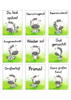 Vorschau - Bildkarten - Lobkärtchen für die Zebraklasse - Lobkarten Zebra - Seite 2