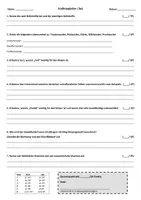 Vorschau - Arbeitsblätter - Ernährungslehre / Ernährung / Test - Lernnachweis mit Lösung und Bewertung - Deckblatt