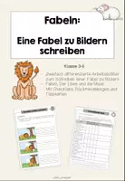 Vorschau - Arbeitsblätter - Eine Fabel zu Bildern schreiben - Differenziertes Material - Deckblatt