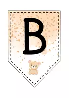 Vorschau - Mal- und Bastelvorlagen - Wimpelkette für die Bärenklasse - Bär Wimpel - Seite 1