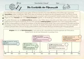 Vorschau - Arbeitsblätter - Filmmusik: Die Geschichte der Filmmusik 🎞📽 - Seite 1