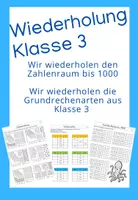 Vorschau - Arbeitsblätter - Wiederholung Klasse 3 - Deckblatt