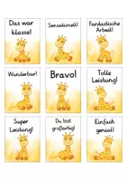 Vorschau - Bildkarten - Lobkärtchen für die Giraffenklasse - Lobkarten Giraffe - Seite 1