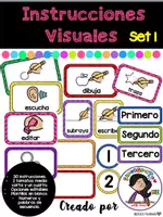 Vista previa - Tarjetas / Manipulativos - Instrucciones Visuales Editables Set 1 - Portada