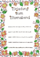 Vorschau - Arbeitsblätter - Einladung zum Elternabend, Malvorlage Elternarbeit - Deckblatt
