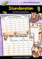 Vorschau - Lehrpläne/Lehrermaterial - Eichhörnchen Stundenplan für die Eichhörnchenklasse - 3 Vorlagen - Deckblatt