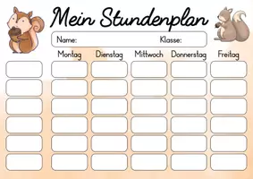 Vorschau - Lehrpläne/Lehrermaterial - Eichhörnchen Stundenplan für die Eichhörnchenklasse - 3 Vorlagen - Seite 3