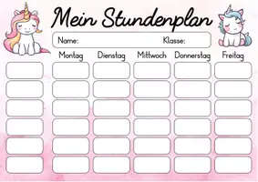 Vorschau - Lehrpläne/Lehrermaterial - Einhorn Stundenplan für die Einhornklasse - 3 Vorlagen - Seite 3