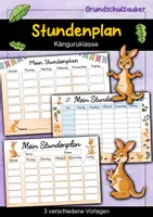 Vorschau - Lehrpläne/Lehrermaterial - Känguru Stundenplan für die Känguruklasse - 3 Vorlagen - Deckblatt