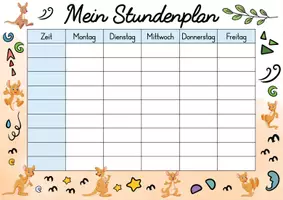 Vorschau - Lehrpläne/Lehrermaterial - Känguru Stundenplan für die Känguruklasse - 3 Vorlagen - Seite 2