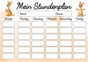 Vorschau - Lehrpläne/Lehrermaterial - Känguru Stundenplan für die Känguruklasse - 3 Vorlagen - Seite 3
