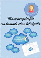 Vorschau - Arbeitsblätter - Klassenregeln für ein himmlisches Schuljahr - Deckblatt