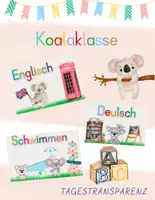 Vorschau - Präsentationen/Tafelbilder - Tagestransparenz/Stundenplan Koalaklasse - Deckblatt