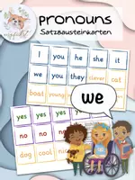 Vorschau - Aufgabenkarten - Kärtchen zum Sätzebilden Personal Pronomen Englisch - Deckblatt