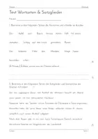 Vorschau - Test - Test Deutsch Grammatik Wortarten & Satzglieder mit Lösungen - Deckblatt