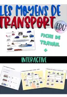 Vorschau - Arbeitsblätter - Wortschatzblatt FRZ - Moyens de transport (inkl. Präp. aller à/en) - Deckblatt