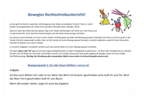 Vorschau - Spiele - Bewegungsspiel: "Tor oder Baum" Sicherung von erlernten Wörtern mit i oder ie (Rechtschreibung) - Deckblatt