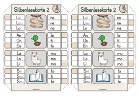 Vorschau - Aufgabenkarten - Lesekarten Silben (Klammerkarten Set 1) - Seite 3