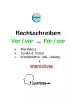 Vorschau - Arbeitsblätter - Vor-For oder For-for (Arbeitsblätter, Spiel, Rätsel, App) - Deckblatt
