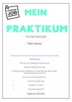 Vorschau - Unterrichtsreihen - Praktikumsbericht sprachentlastet - Deckblatt