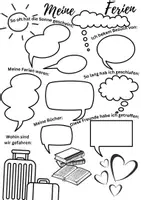 Vorschau - Arbeitsblätter - Meine Ferien, Steckbrief, Sommer, Kreatives Schreiben, Sommerferien, Deutsch, Sketchnotes, Sommer, Grundschule, DaF/DaZ, Deutschunterricht - Seite 1