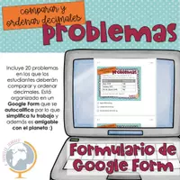 Vista previa - Evaluación - Comparar y ordenar decimales Google Form - Portada