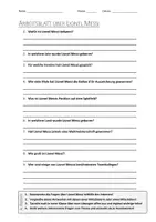 Vorschau - Arbeitsblätter - AB mit Fragen zum Thema "Lionel Messi" + Lösungsblatt - Seite 1