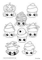 Vorschau - Mal- und Bastelvorlagen - Halloween Kunstprojekt: Lustige Grusel-Cupcakes basteln - Seite 3