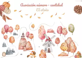 Vista previa - Refuerzo / NEE / Materiales de apoyo - OTOÑO - ABN: Tarjetas Asociación Número- Cantidad. - página 1