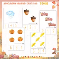 Vista previa - Refuerzo / NEE / Materiales de apoyo - OTOÑO - ABN: Tarjetas Asociación Número- Cantidad. - Portada