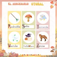 Vista previa - Refuerzo / NEE / Materiales de apoyo - Flashcards abecedario Otoño - Tamaño DinA-4 - Portada