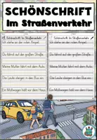 Vorschau - Arbeitsblätter - Übung Schönschrift "Im Straßenverkehr" Alphabetisierung - DaZ / DaF / Deutsch - Deckblatt