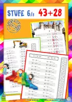 Vorschau - Unterrichtsreihen - Stufe 6c: Aufgaben vom Typ 43+20 => 43+28 (± Lehrgang Zahlenraum 100, Stufe 6/8, ZE+ZE mit ZÜ) - Deckblatt