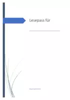 Vorschau - Unterrichtsreihen - Lesepass - Deckblatt