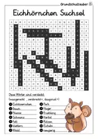 Vorschau - Arbeitsblätter - Eichhörnchen Suchsel - Buchstabengitter - Seite 2