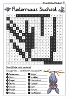 Vorschau - Arbeitsblätter - Fledermaus Suchsel - Buchstabengitter - Seite 2