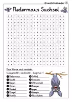 Vorschau - Arbeitsblätter - Fledermaus Suchsel - Buchstabengitter - Seite 1